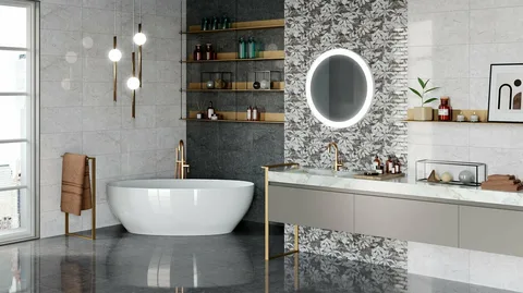 سرامیک کف سرویس بهداشتی با طراحی ایمن و ظاهر مدرن